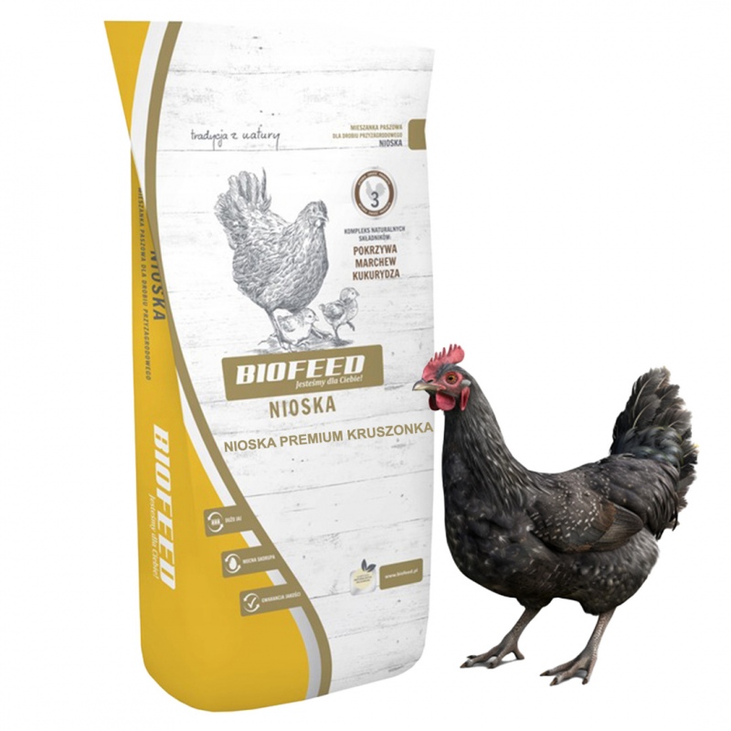 Biofeed Nioska PREMIUM Krümel Futter für Hühner 25kg