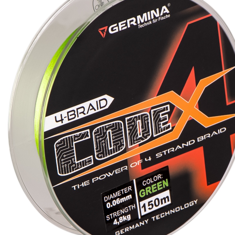 GERMINA 4-BRAID CODE 0,06mm GREEN