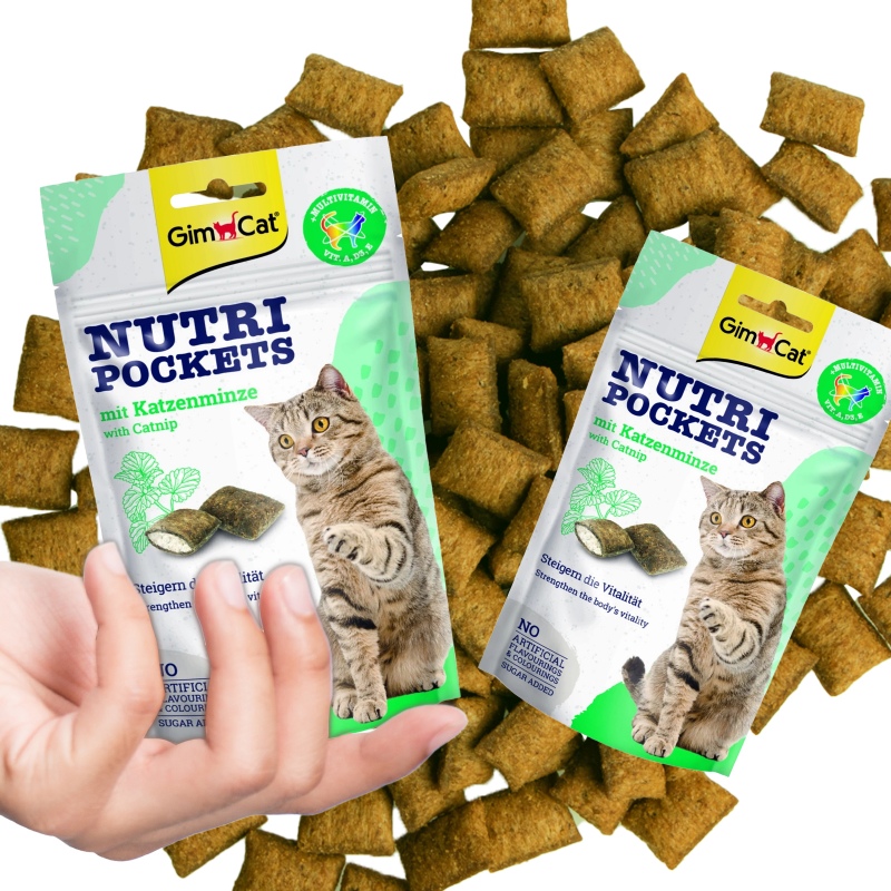 GimCat Nutri Pockets Catnip - kocie przysmaki z kocimiętką