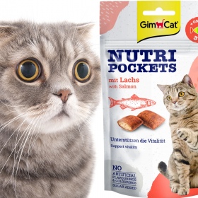 GimCat Nutri Pockets Salmon - kocie przysmaki na stawy i odporność