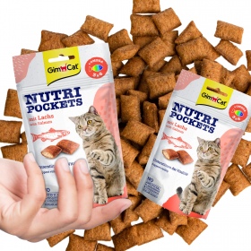 GimCat Nutri Pockets Salmon - kocie przysmaki na stawy i odporność