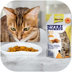 GimCat Nutri Pockets - Serowe Smaczki z Tauryną