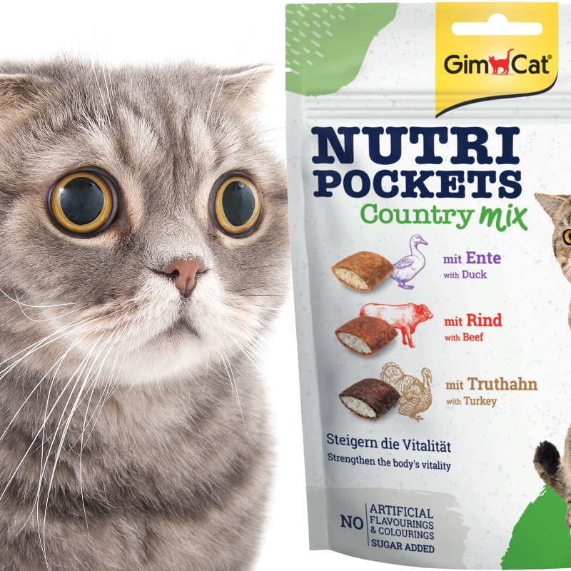 GimCat Nutri Pockets Country MIX - kocie przysmaki multiwitamina 150g