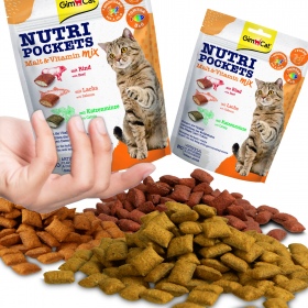 GimCat Nutri Pockets Malt MIX - kocie przysmaki na kłaczki i stawy 150g