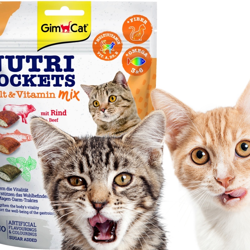 GimCat Nutri Pockets Malt MIX - kocie przysmaki na kłaczki i stawy 150g