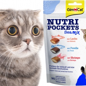 GimCat Nutri Pockets Sea MIX - kocie przysmaki na oczy i serce 150g