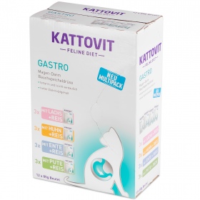 Kattovit Gastro Multipack 12x85g - karma dla kotów chorych na jelita, żołądek i trzustkę