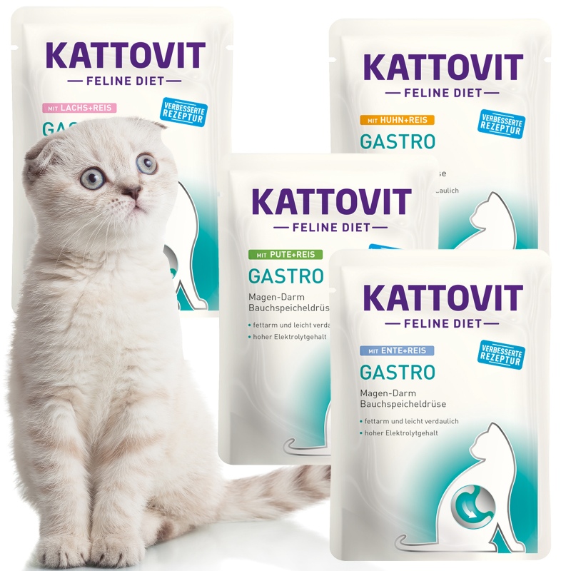 Kattovit Gastro Multipack 12x85g - karma dla kotów chorych na jelita, żołądek i trzustkę