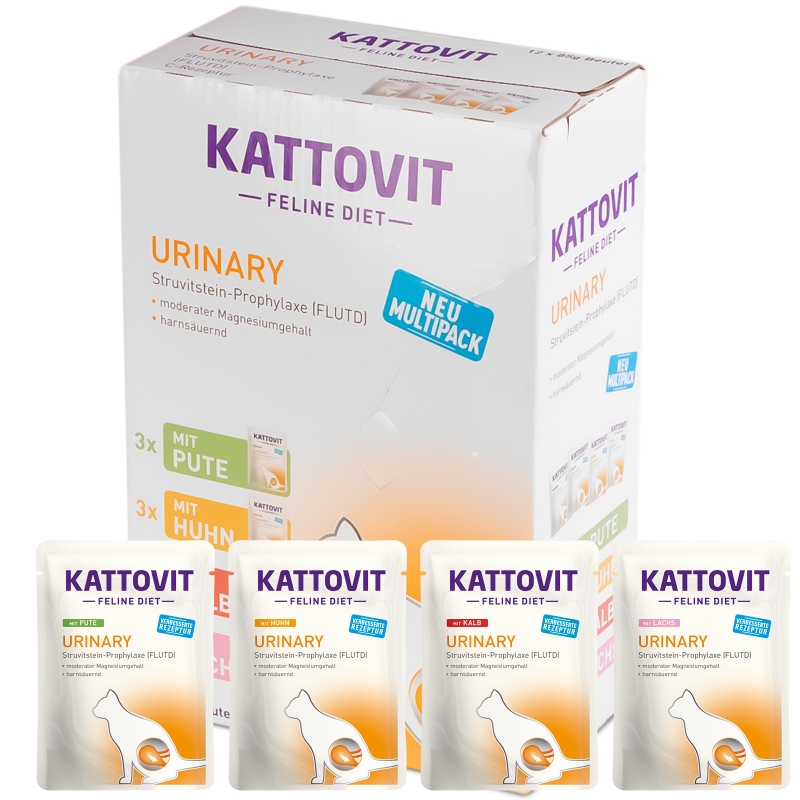 Kattovit Urinary Multipack 12x85g - karma dla kotów chorych na dolne drogi moczowe