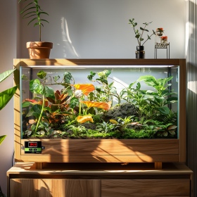 Heating mat for terrariums with thermostat