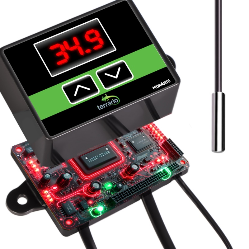 Terrariumtermostat med temperatursensor