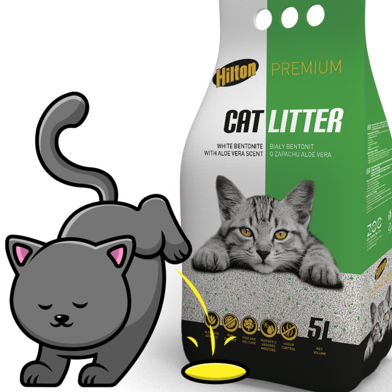 Hilton Cat Litter White Aloe 5l - żwirek biały bentonitowy o zapachu aloe vera