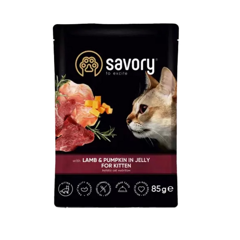 Savory Lamb & Pumpkin in Jelly for Kitten 85g - przysmak dla kotów