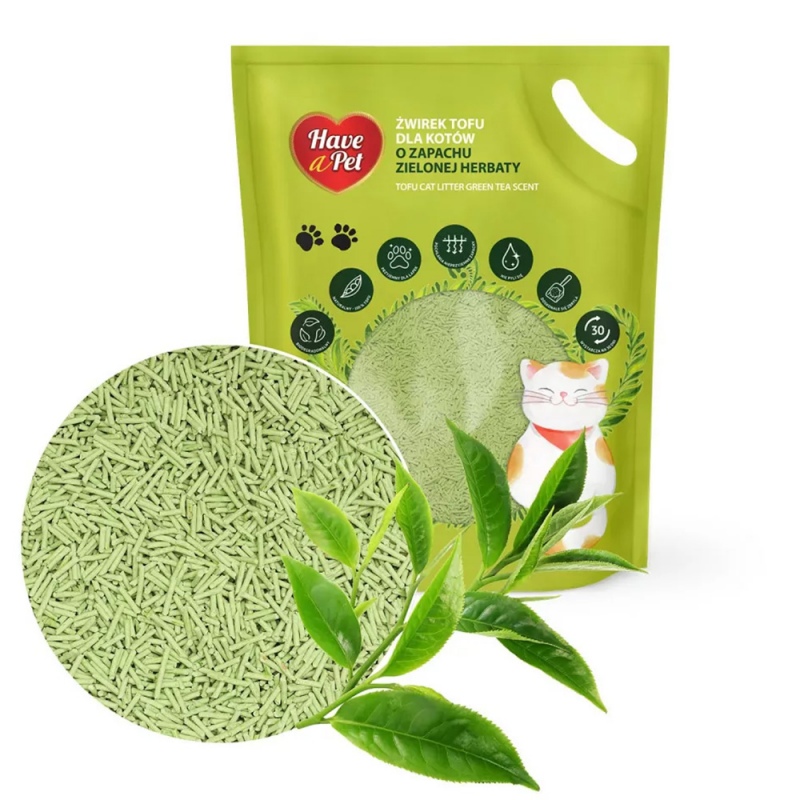 Have A Pet Tofu Cat Litter Green Tea 2,5kg - żwirek dla kotów