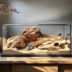 Dekoration av bisonhuvud för terrarium