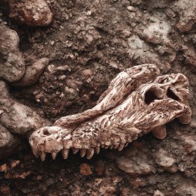 Terrario Crocodile Skull Decoration