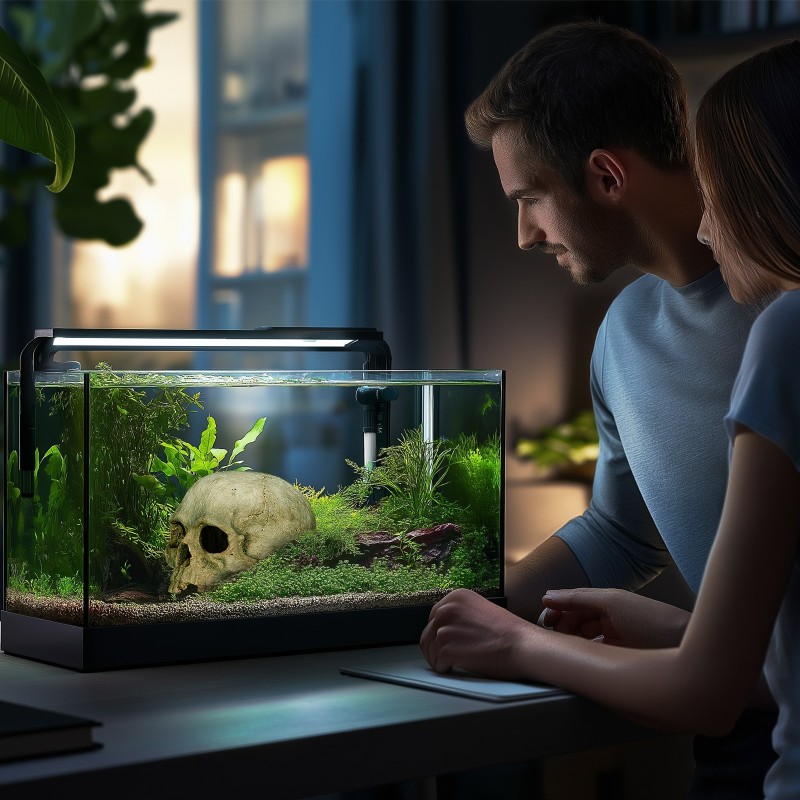 Mänsklig skalle dekoration för terrarium