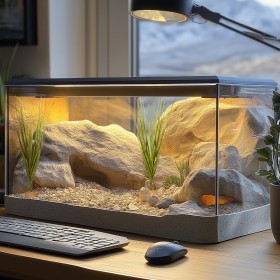 Künstliche hohe Grasdeko für Aquarien/Terrarien