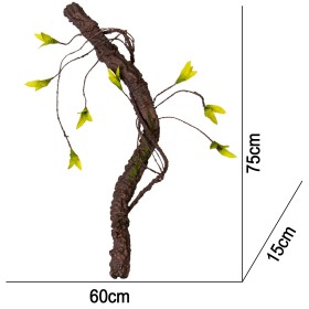 Terrario – Sztuczna Gałąź z Liśćmi 75 cm