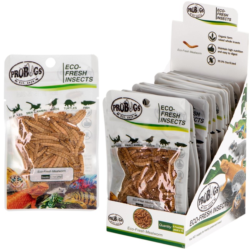 ProBugs Eco-Fresh Mealworm 20g - Fresh Larvae