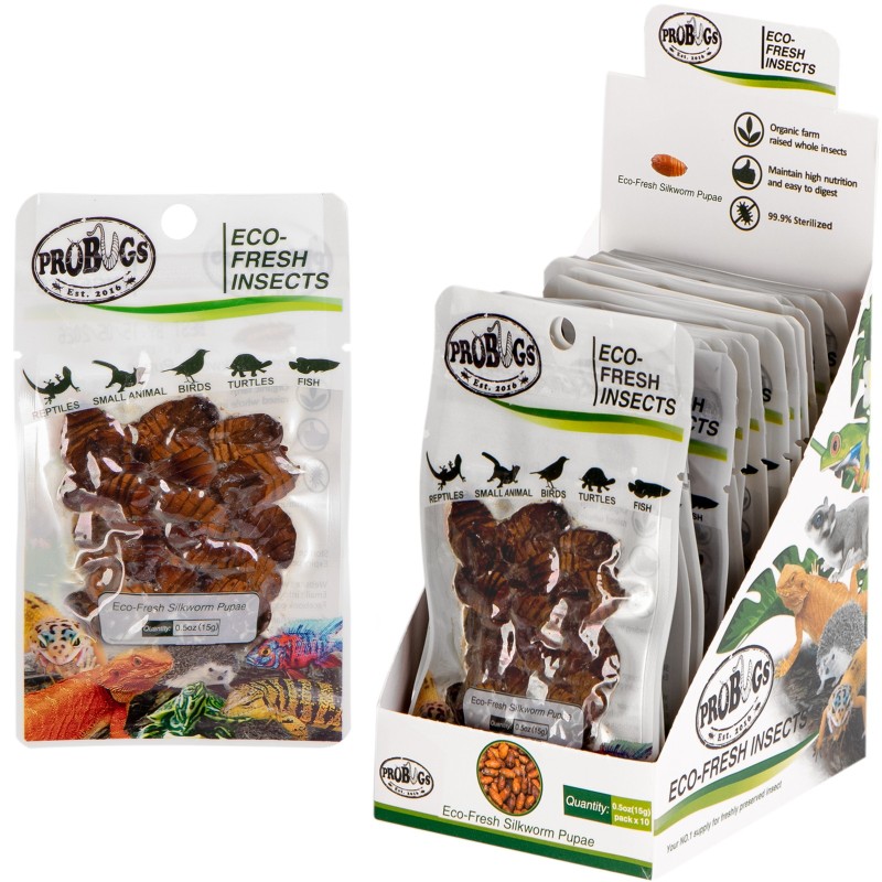 ProBugs Eco-Fresh - larve di baco da seta fresche