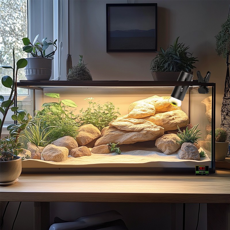 ReptiSun-lampe med termostat til terrarium